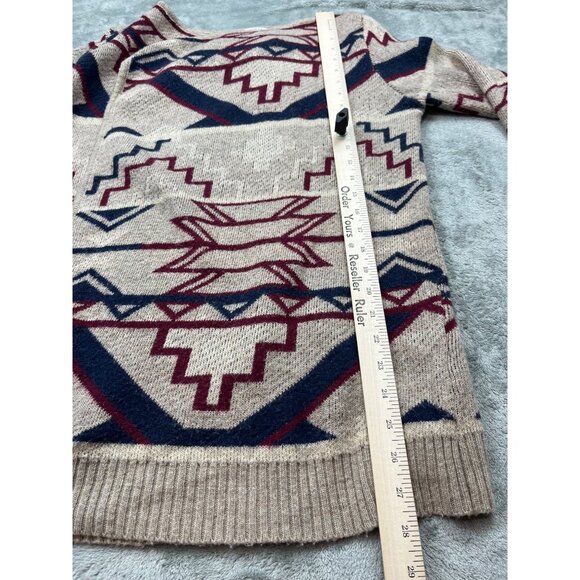 Miracle City Womens S/M Aztec Pattern Cardigan Sweater Southwestern Open Front - Picture 5 of 10